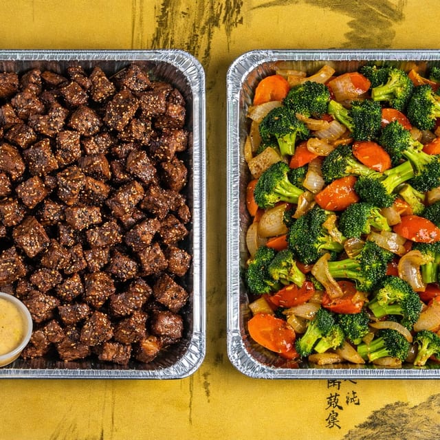 Hibachi Steak, and Vegetables.