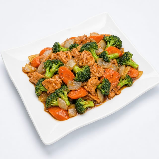 Hibachi Steak, and Vegetables.