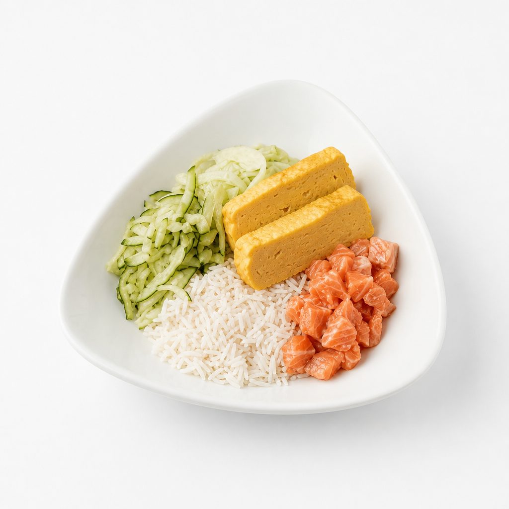 Crab Stick Poke Bowl Lunch.