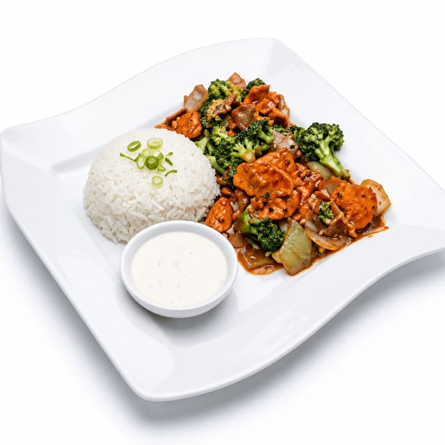 Hibachi Chicken, Vegetables and Rice..
