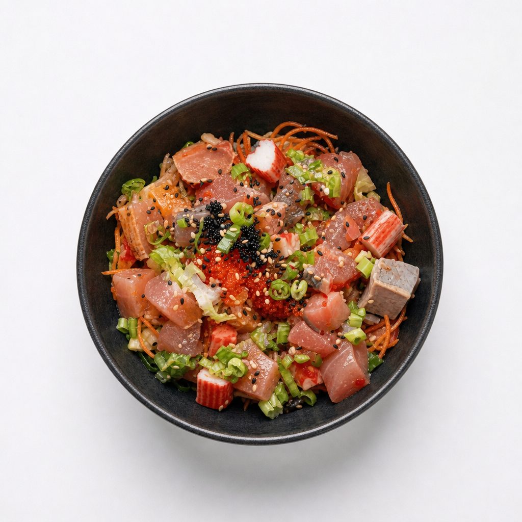 Assorted Sashimi Salad.